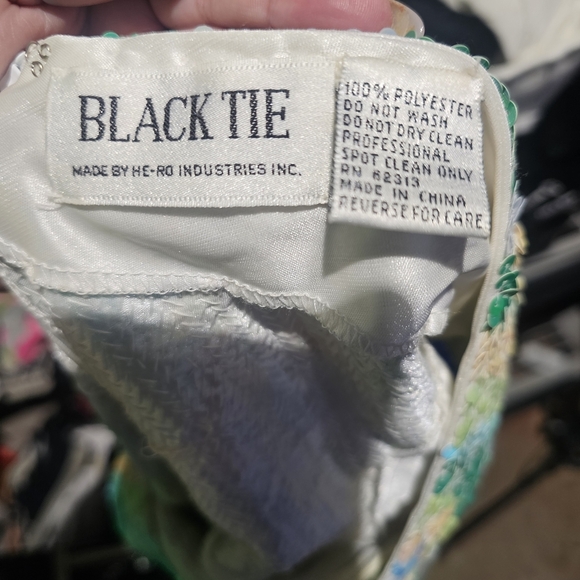 Black Tie Vintage 1990s Pastel Elegant Sequin Dress PTP 18 Size Small EUC - Picture 6 of 6